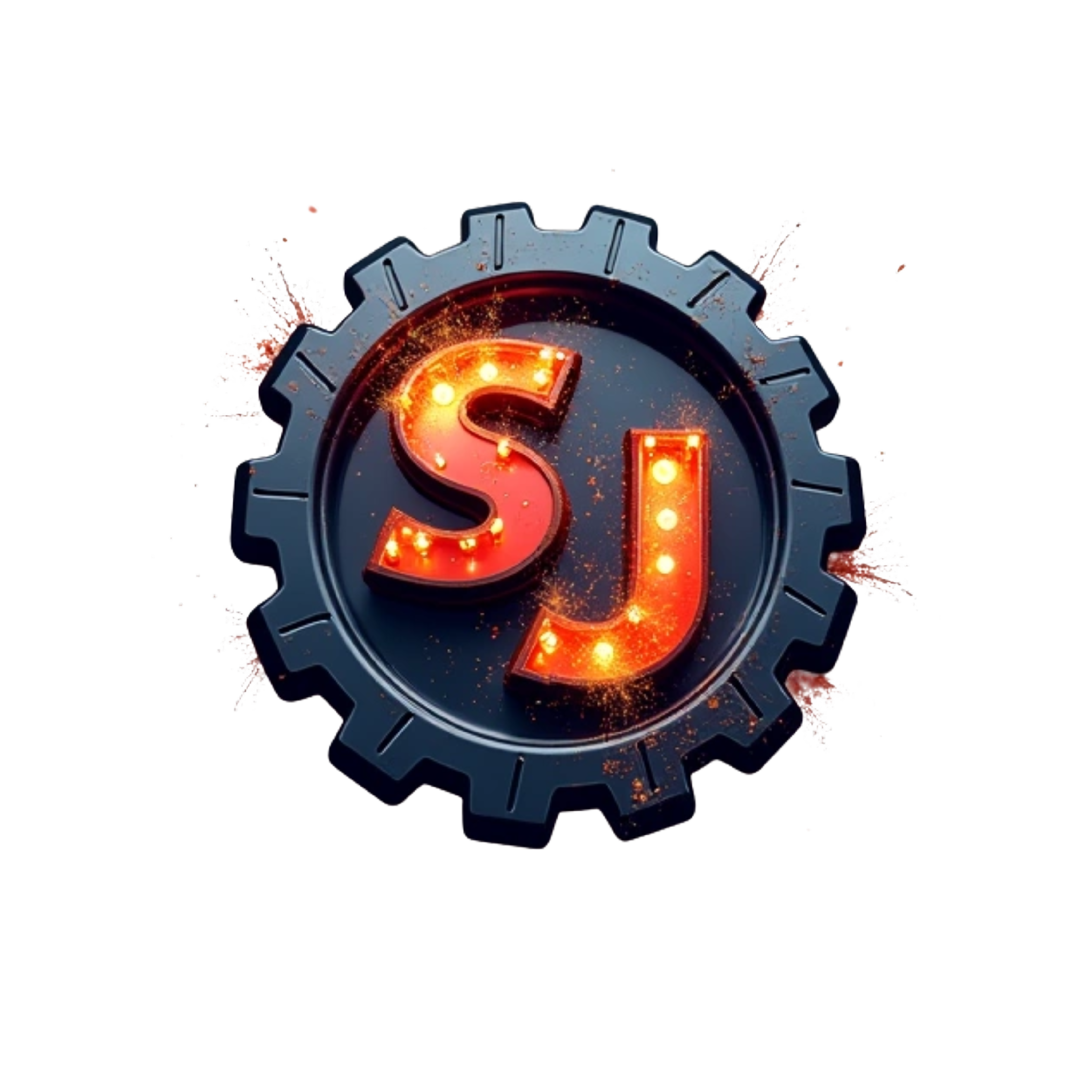 Create a 3D monogram style logo for a mechanic company called S&J MECHANICAL add welding efffect and sparks flying