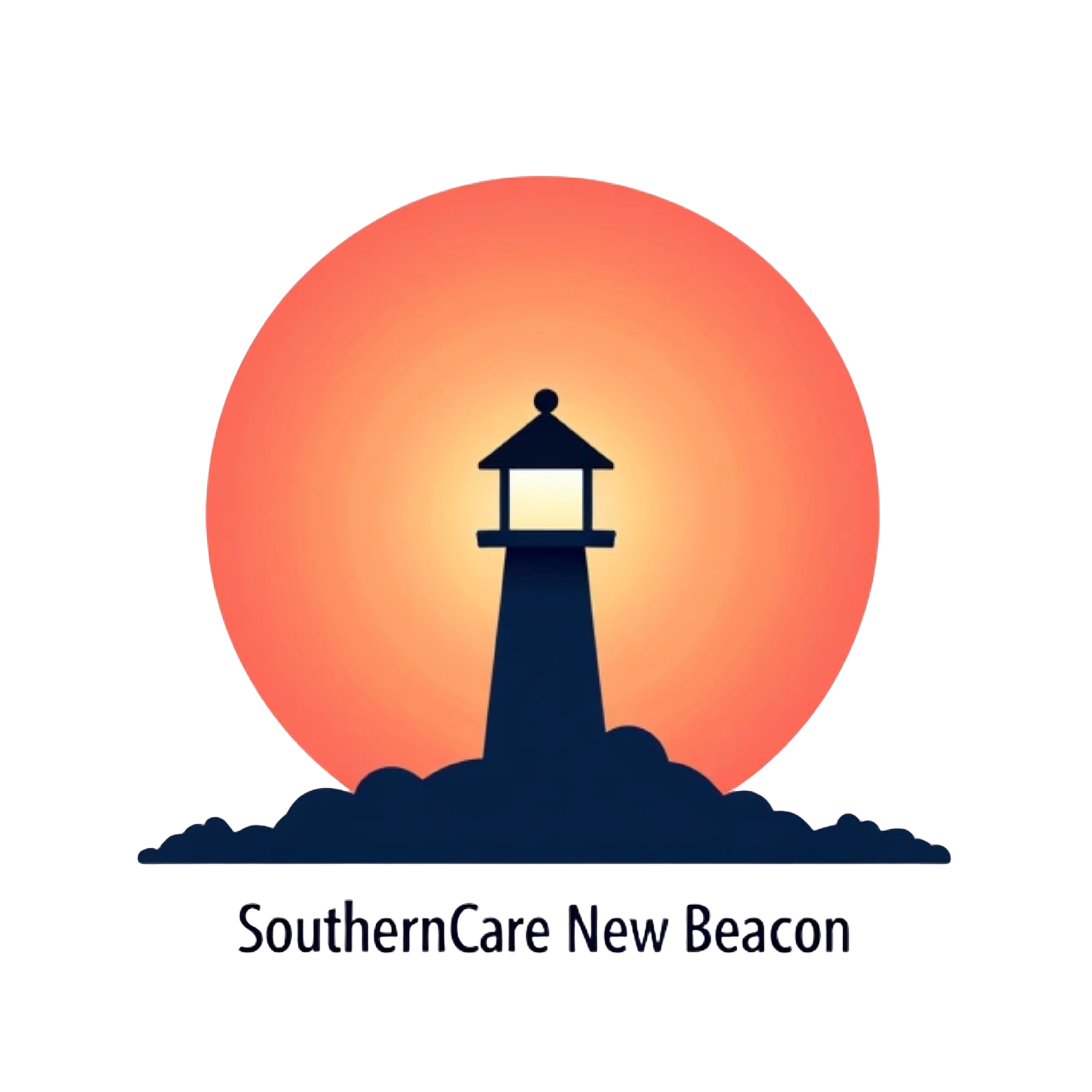 Realistic Beacon with coral sunset and “SouthernCare New Beacon” written at bottom
