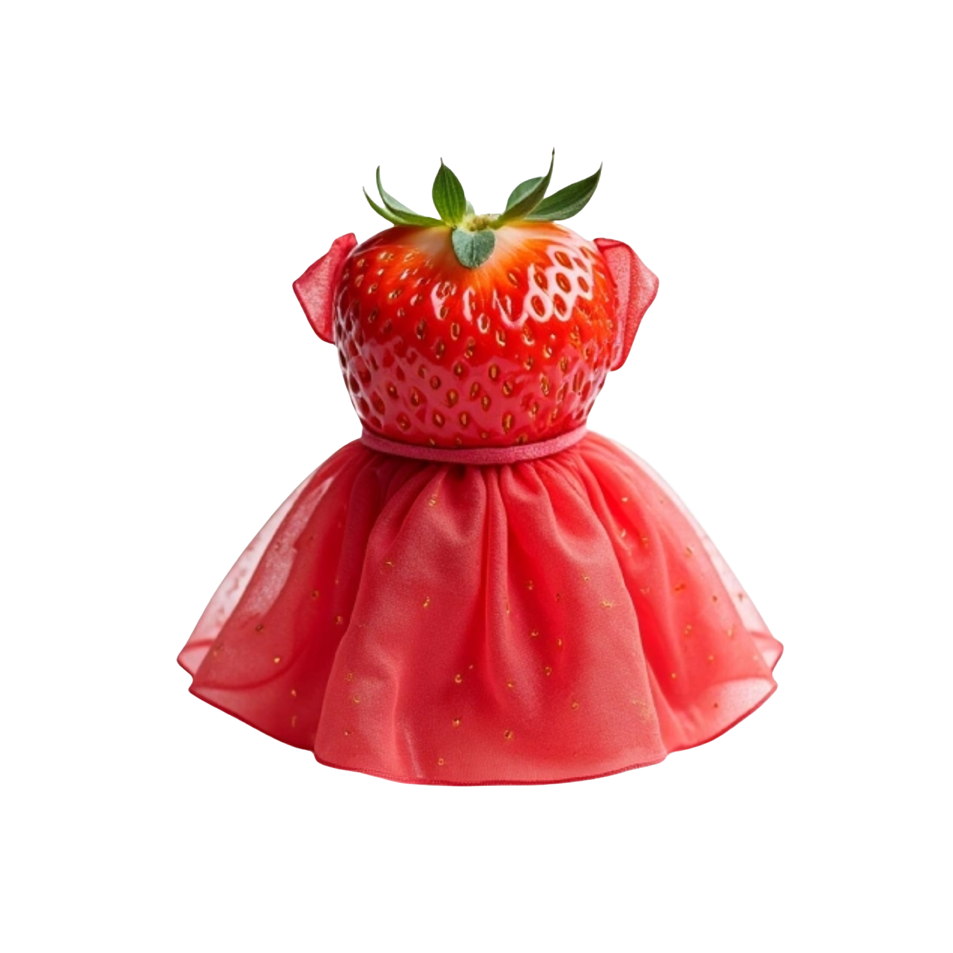 A cute short stawberry all over the dress