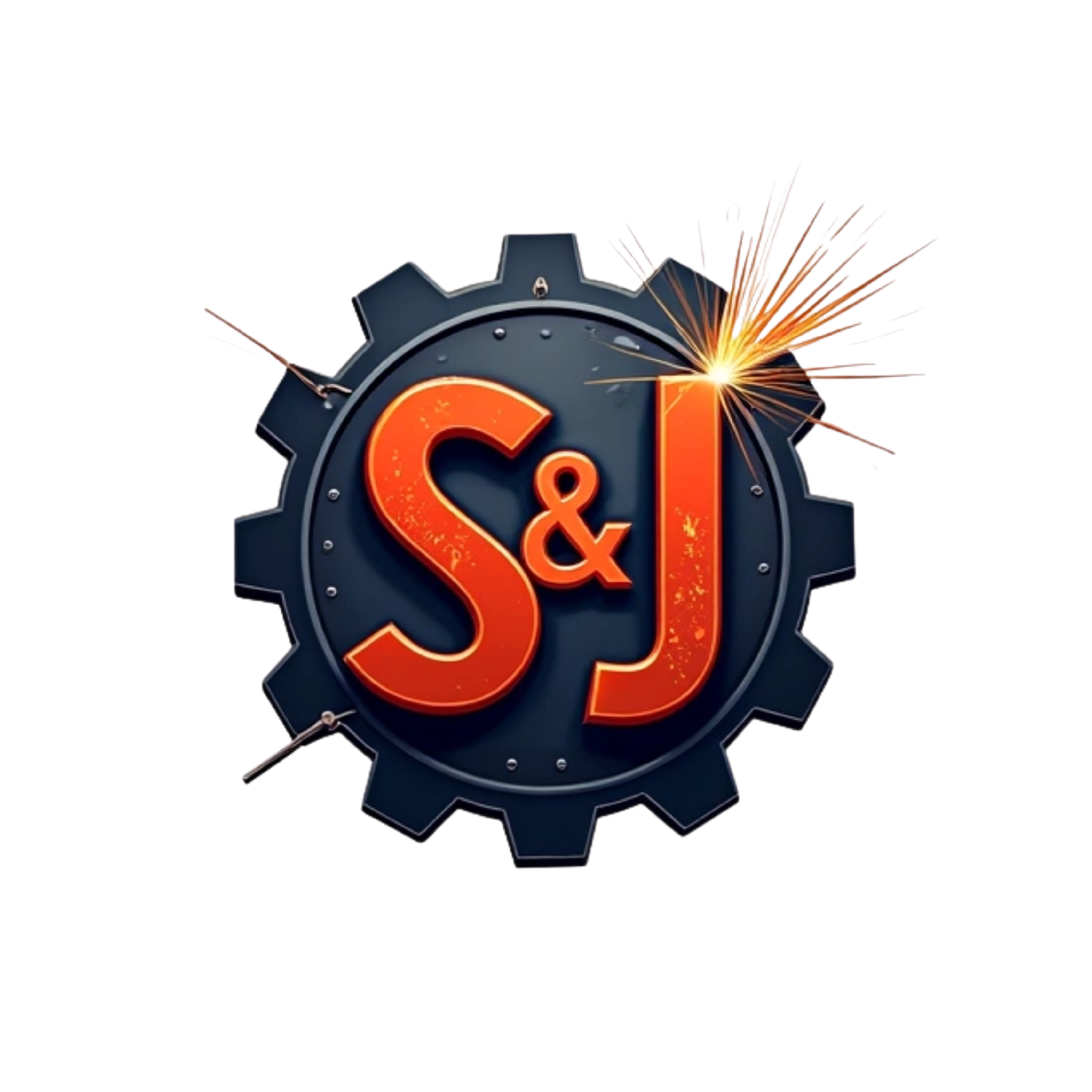 Create a 3D monogram style logo for a mechanic company called S&J MECHANICAL add welding efffect and sparks flying