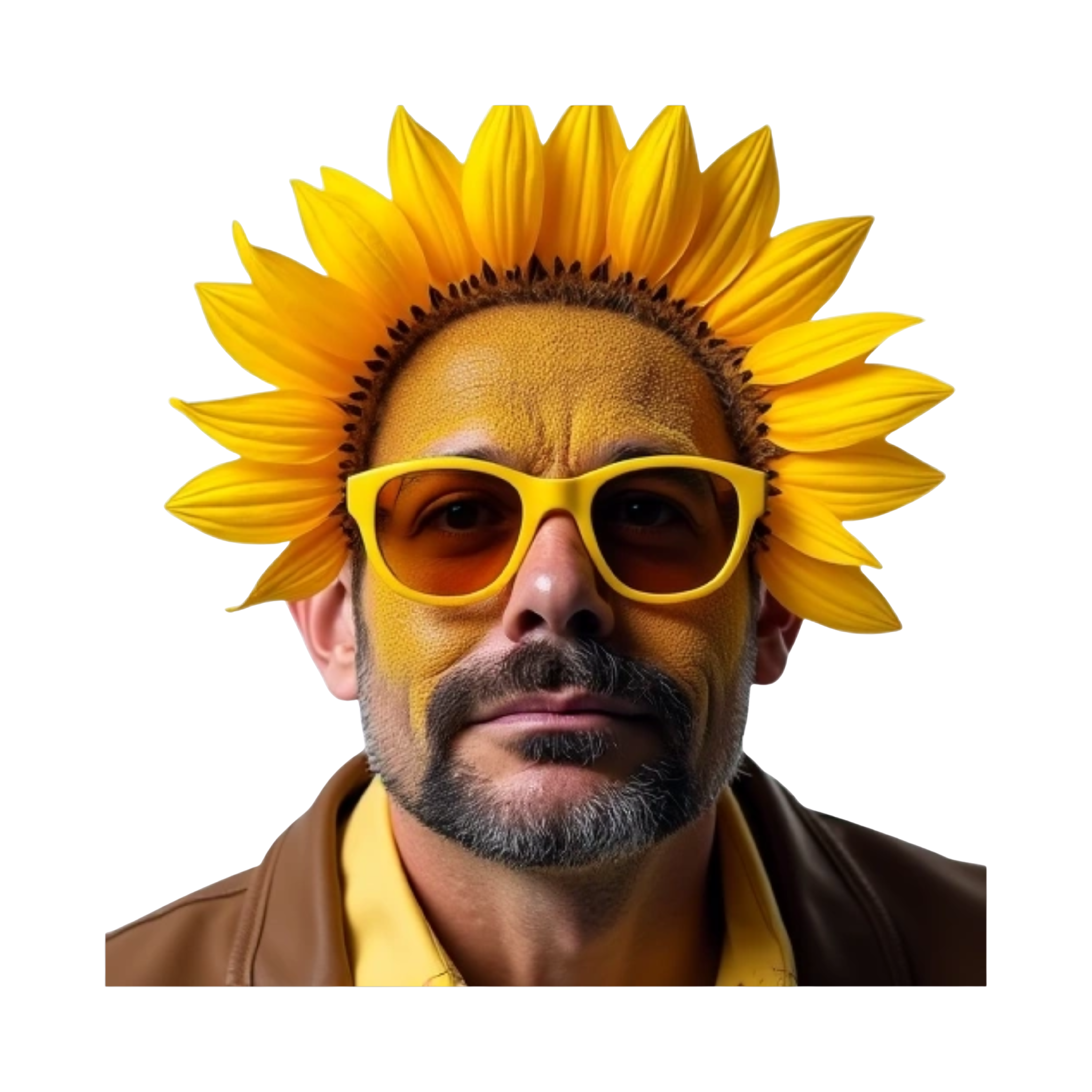The Terrifier with yellow sunflower glasses