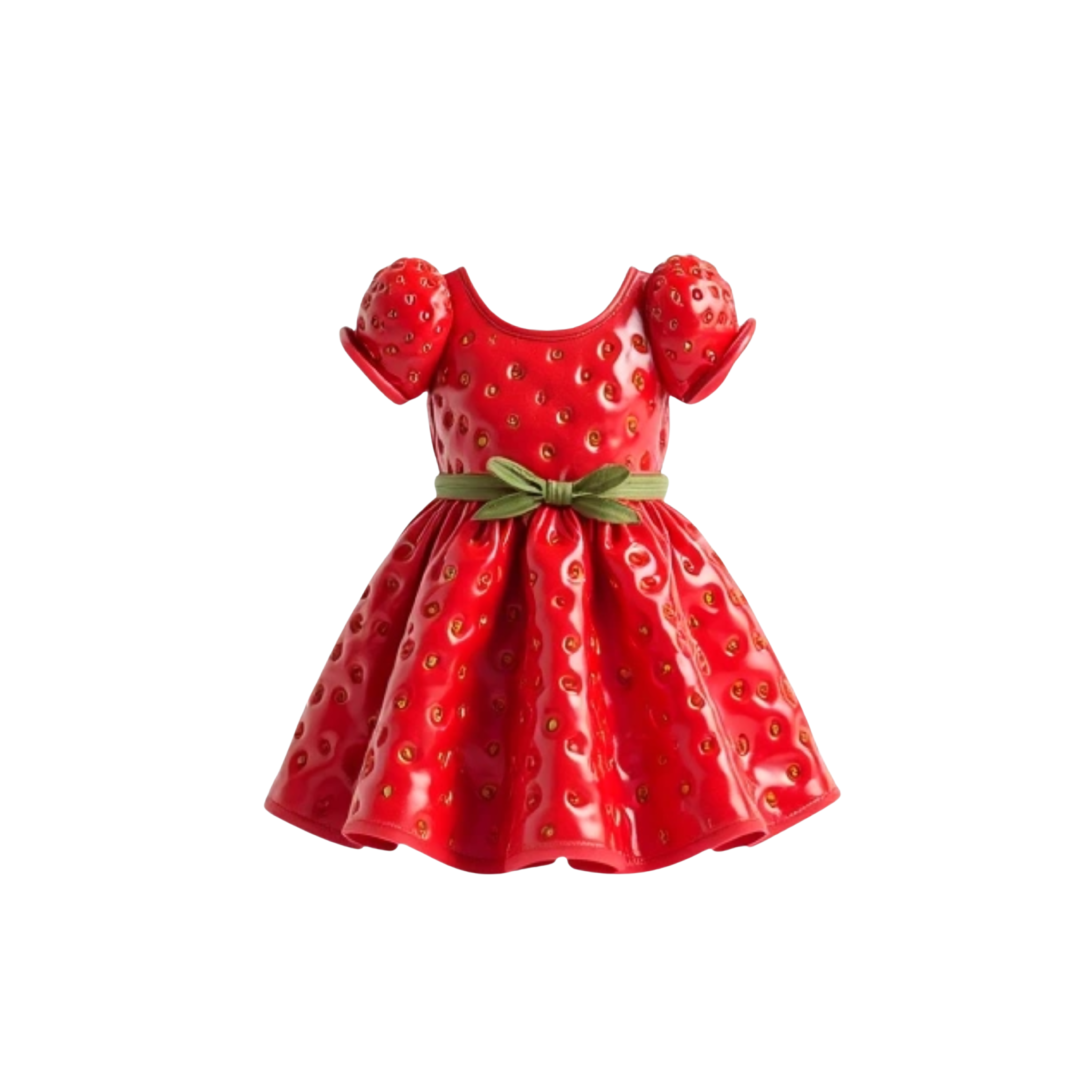 A cute short stawberry all over the dress