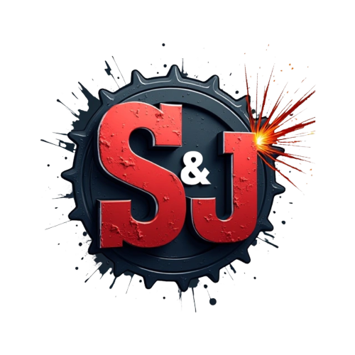 Create a 3D monogram style logo for a mechanic company called “S&J MECHANICAL” add welding effect and sparks flying