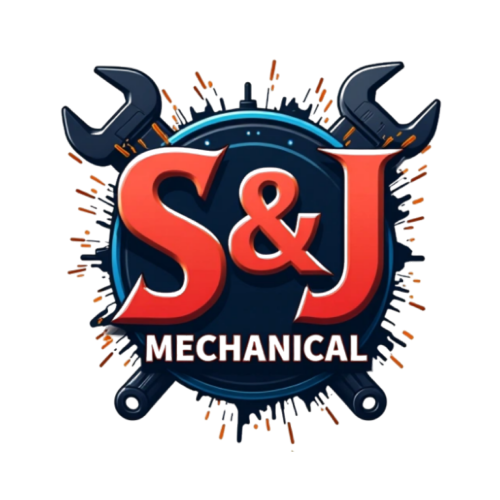 Create a 3D monogram style logo for a mechanic company called “S&J MECHANICAL” add welding effect and sparks flying add tools crossed in the background and write “MECHANICAL” at the bottom